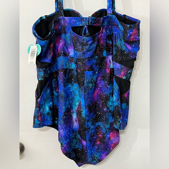 Torrid Galaxy Mesh Cutout Vixen One Piece Swimsuit 6x - Picture 3 of 13